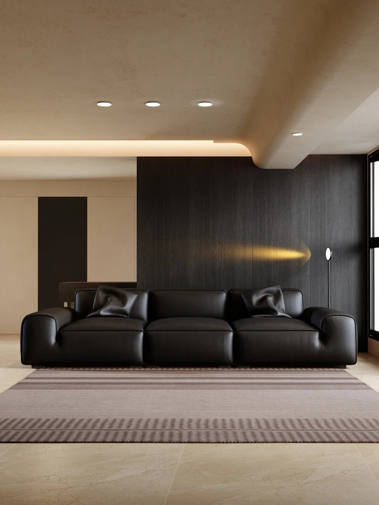 Italian minimalist leather sofa