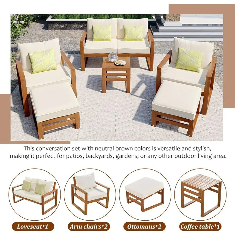 Outdoor Acacia Wood 6-Piece