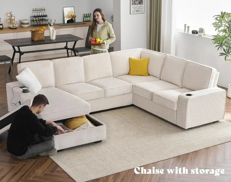 Sectional Sofa with USB Ports