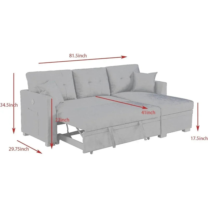 Convertible Sectional Sofa with Storage